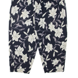 Floral Womens Trousers Blue Regular Tapered W34 L27