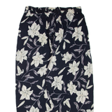 Floral Womens Trousers Blue Regular Tapered W34 L27