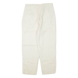 RAFAELLA Petite Womens Trousers Cream Regular Tapered Linen W30 L26