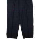 Check Mens Trousers Blue Regular Tapered W32 L29