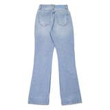 BERSHKA Distressed Womens Jeans Blue Regular Flared Stone Wash W24 L31
