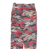 MISSGUIDED Camo Womens Trousers Red Regular Tapered W26 L29