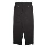 MEYER Mens Trousers Black Relaxed Straight Wool W30 L29