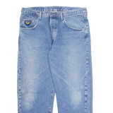 AVIREX Mens Jeans Blue Regular Straight Stone Wash W34 L28