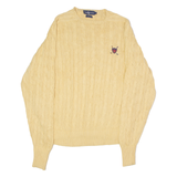 RALPH LAUREN Mens Jumper Beige Crew Neck 90s Cable Knit L