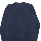 TOMMY HILFIGER Mens Jumper Blue Crew Neck Waffle Knit S
