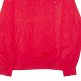 TOMMY HILFIGER Mens Jumper Red V-Neck Tight Knit L