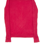 TOMMY HILFIGER Mens Heavy Knit Jumper Red High Neck Tight Knit M