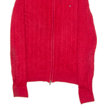 TOMMY HILFIGER Womens Jumper Red High Neck Cable Knit S