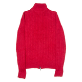 TOMMY HILFIGER Womens Jumper Red High Neck Cable Knit S