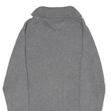 TOMMY HILFIGER Mens Jumper Grey Roll Neck Tight Knit Wool S