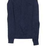 TOMMY HILFIGER Mens Patterned Jumper Blue Striped High Neck Tight Knit XXS