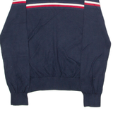TOMMY HILFIGER Mens Jumper Blue Striped Crew Neck Tight Knit XS