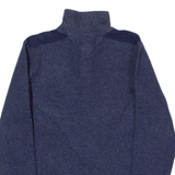 TOMMY HILFIGER Mens Jumper Blue Button Neck Tight Knit Wool S
