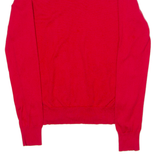 POLO RALPH LAUREN Mens Jumper Red V-Neck Tight Knit S