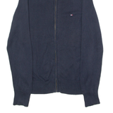 TOMMY HILFIGER Mens Jumper Blue High Neck Tight Knit M