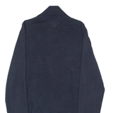 TOMMY HILFIGER Mens Jumper Blue High Neck Tight Knit M