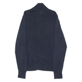 TOMMY HILFIGER Mens Jumper Blue High Neck Tight Knit M