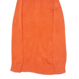 LACOSTE Womens Cardigan Orange Roll Neck Tight Knit M