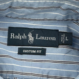 Ralph Lauren Striped Shirt - Large Blue Cotton