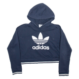 ADIDAS Cropped Womens Blue Hoodie UK 8