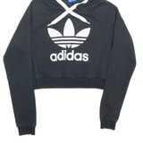 ADIDAS Cropped Womens Black Hoodie UK 6