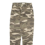 DENIM COLLECTION Camo Cargo Womens Trousers Beige Regular Tapered W26 L28
