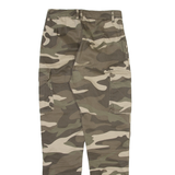 DENIM COLLECTION Camo Cargo Womens Trousers Beige Regular Tapered W26 L28