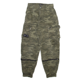 FB SISTER Camo Cargo Womens Trousers Green Relaxed Tapered W26 L26