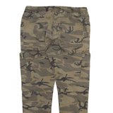 FSBN Camo Cargo Mens Trousers Beige Relaxed Tapered W32 L28