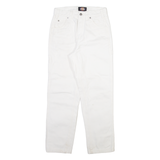 DICKIES Carpenter Mens Trousers White Regular Straight W26 L28