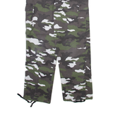Camo Cargo Mens Trousers Green Regular Straight W26 L26
