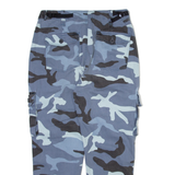 BERSHKA Camo Cargo Mens Trousers Blue Regular Tapered W28 L24