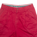 LYLE & SCOTT Pleated Mens Chino Shorts Red 90s M W34