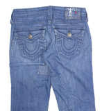 TRUE RELIGION Womens Pedal Pushers Shorts Blue Crazy Pattern M W28
