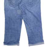 TRUE RELIGION Womens Pedal Pushers Shorts Blue Crazy Pattern M W28