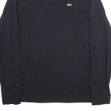 TOMMY HILFIGER Mens Sweatshirt Black 1/4 Zip L