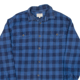 JACHS Tall Mens Flannel Shirt Blue Check Long Sleeve L