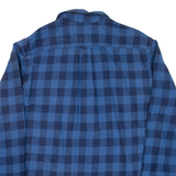 JACHS Tall Mens Flannel Shirt Blue Check Long Sleeve L