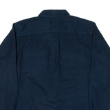 LL BEAN Cianbro Mens Flannel Shirt Blue Long Sleeve L