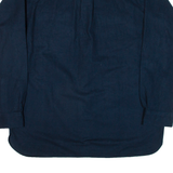LL BEAN Cianbro Mens Flannel Shirt Blue Long Sleeve L