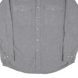 FIELDMASTER Mens Flannel Shirt Grey Long Sleeve L