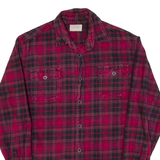 JACHS Mens Flannel Shirt Pink Check Long Sleeve M