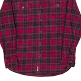 JACHS Mens Flannel Shirt Pink Check Long Sleeve M