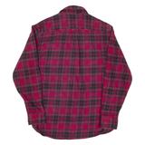 JACHS Mens Flannel Shirt Pink Check Long Sleeve M