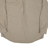 LL BEAN Mens Flannel Shirt Beige Long Sleeve XL