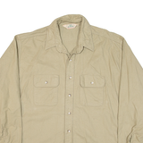 REDHEAD Mens Flannel Shirt Beige 90s Long Sleeve XL