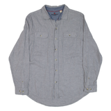 WOOLRICH Mens Flannel Shirt Grey Long Sleeve L