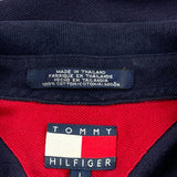 Tommy Hilfiger Striped Polo Shirt - Large Navy Cotton