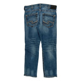Silver Contrast Stitch Jeans - 34W 27L Light Wash Cotton